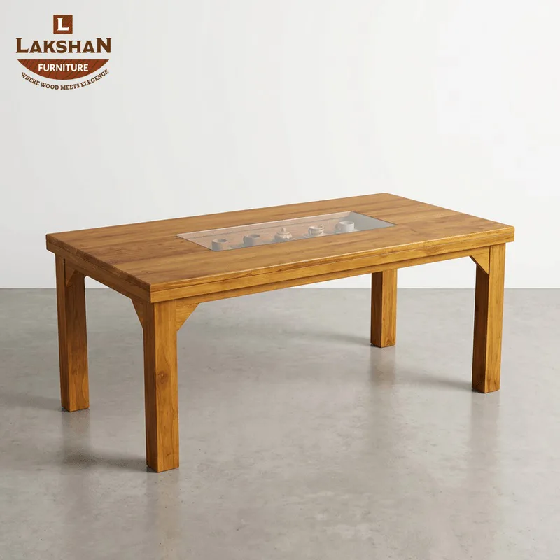 Teak Tray Plane Dining Table - View 1